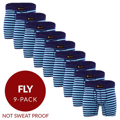 Essential Men's Boxer Briefs with Fly - Stripe 9-Pack - Ejis