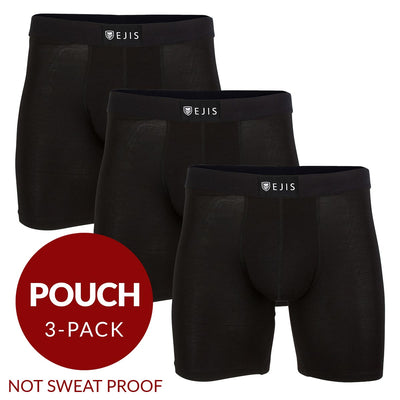 Essential Men's Boxer Briefs with Pouch - Black 3-Pack - Ejis