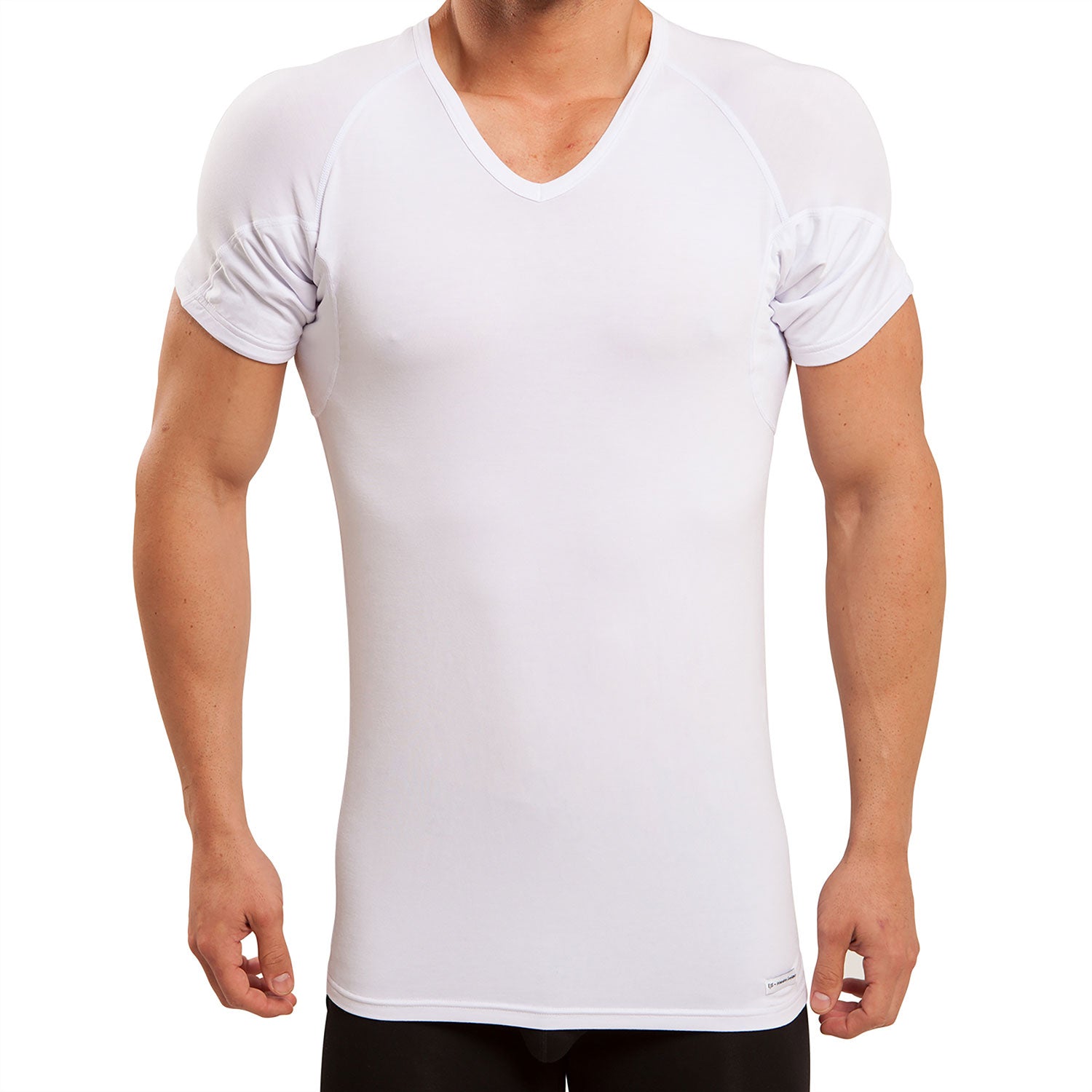 V-Neck Micro Modal Back & Underarm Sweat Proof Undershirt for Men with ...