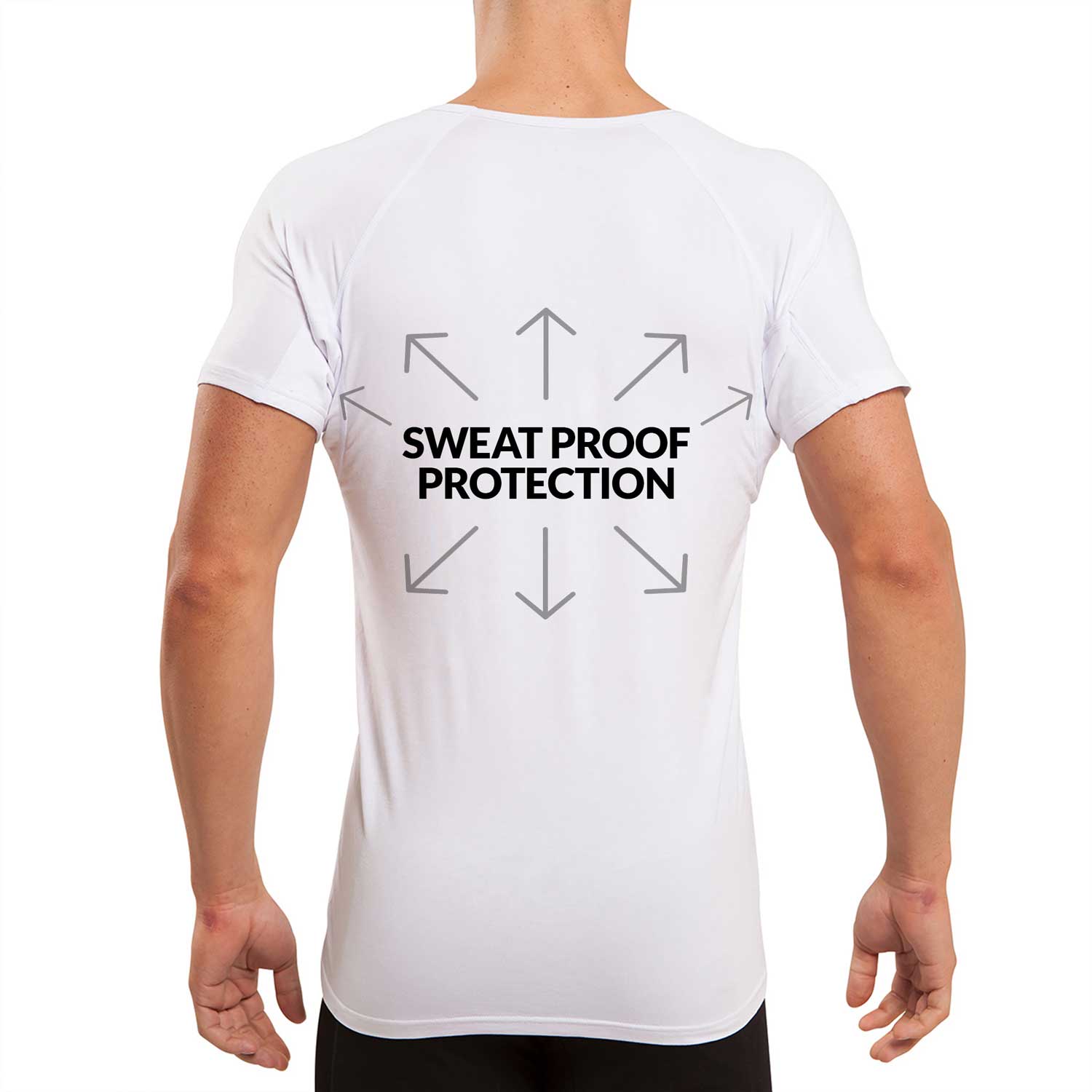 Ejis Men's Sweat Proof Undershirt, Crew Neck, Anti-Odor Silver, Cotton,  Sweat Pads (Small, White) price in Saudi Arabia,  Saudi Arabia